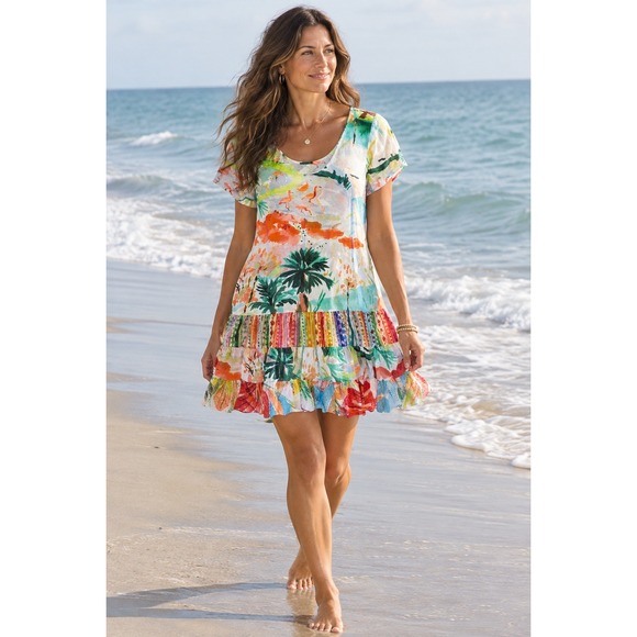Jams World Dresses & Skirts - NWT Jams World Dress XL Tropical Flamingo Beach Tropical Resortwear Vacation